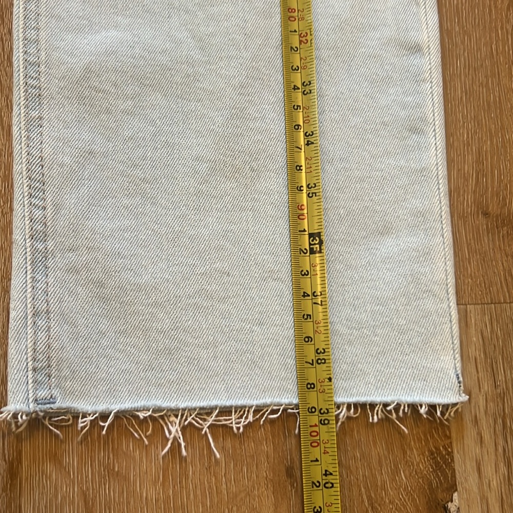 Old Navy Sky Hi Extra High Rise Straight Leg Raw Hem Ankle Stretch Jeans 12 - Picture 4 of 10